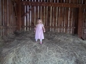 Heidi in the hay