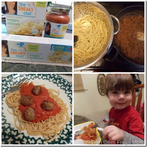 Trying out the pasta and sauce!