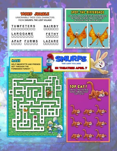 smurfsactivitysheet