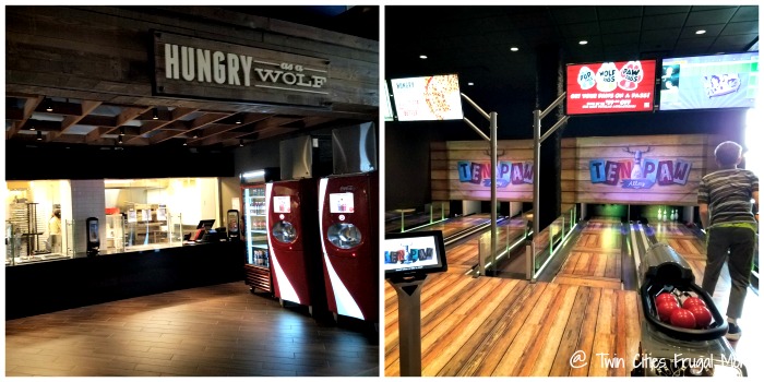 Cafe and bowling at Great Wolf Lodge Bloomington