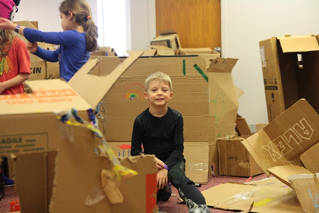 The Works Family Cardboard Building