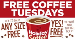 Free Coffee Holiday Tuesdays