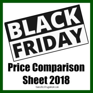 Black Friday Price Comparison Sheet 2018