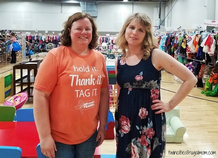 Just Between Friends Eagan/Apple Valley Sale owner Mary and TCFM's Lisa