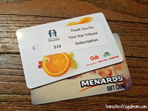 Cub Menards Gift Cards