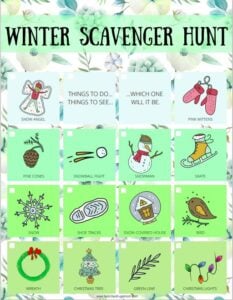 Free Printable Winter Scavenger Hunt