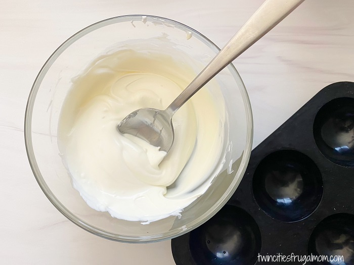 Melted white candy