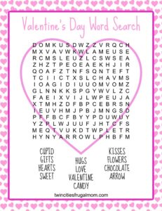 Free Valentine's Day Word Search Printable