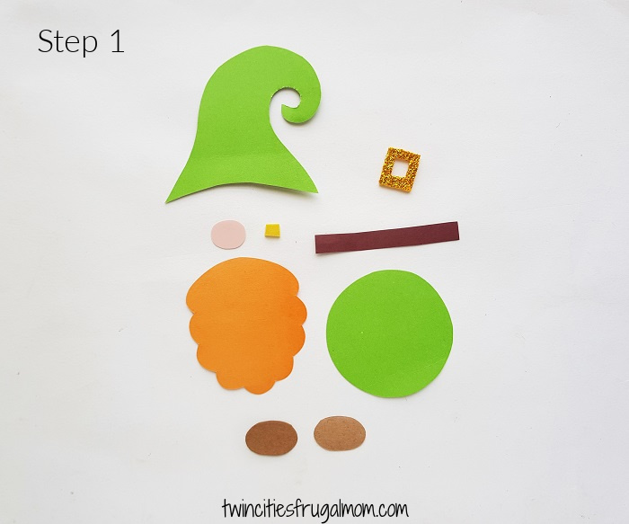 Leprechaun Gnome Paper Craft Step 1