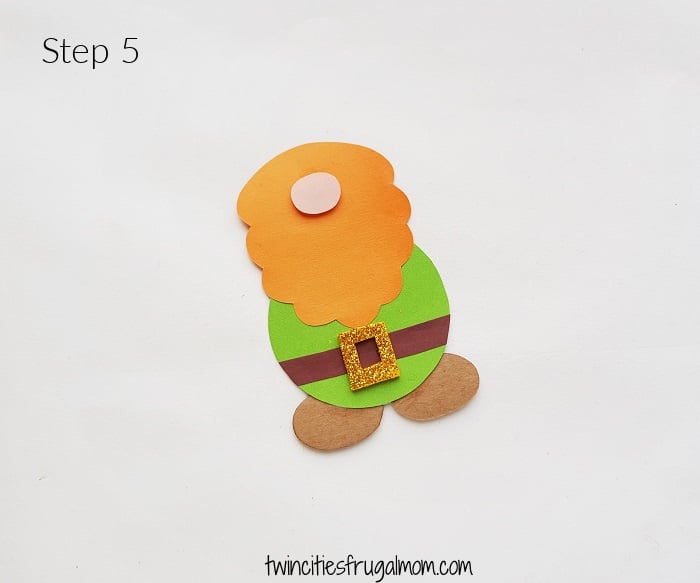 Leprechaun Gnome Paper Craft Step 5