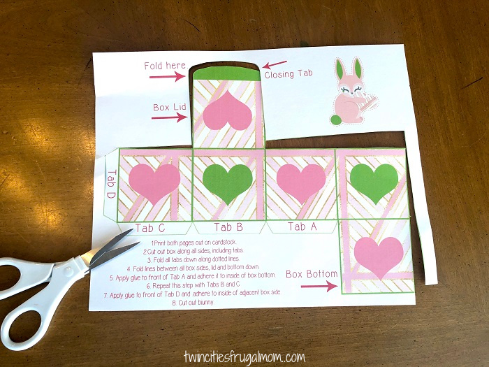 Valentine Bunny Cut Out Box