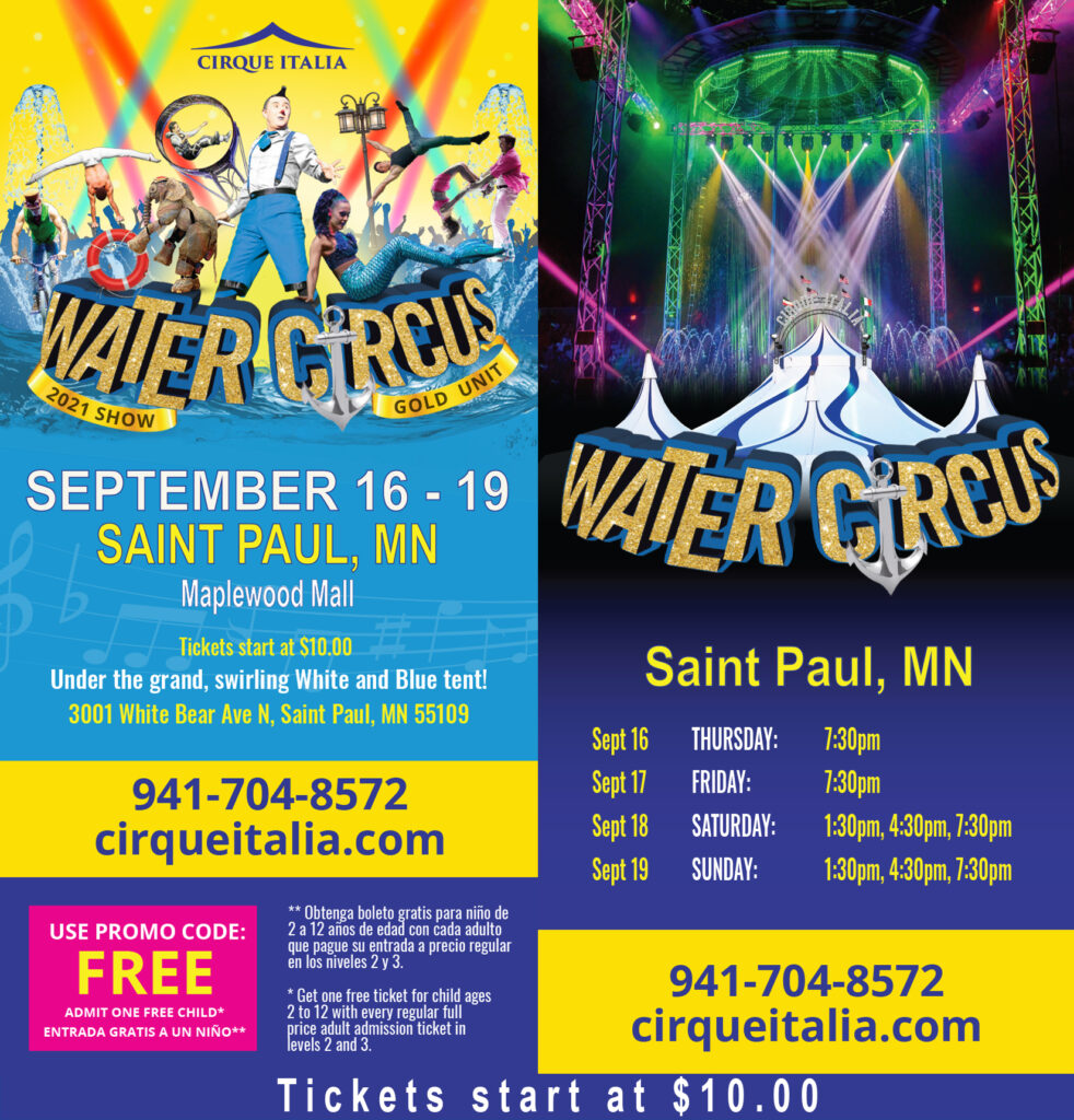 Cirque Italia Water Circus at Maplewood Mall September 16 19 *Ticket