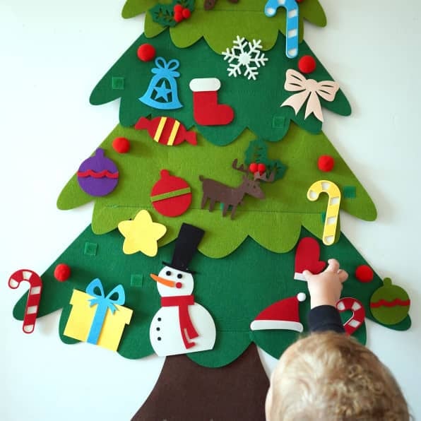 felt decorating christmas tree