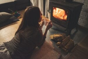 warm home fireplace
