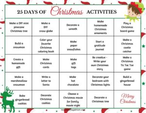 25 Days of Christmas Activities