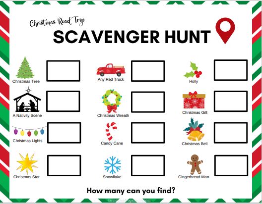 christmas road trip scavenger hunt