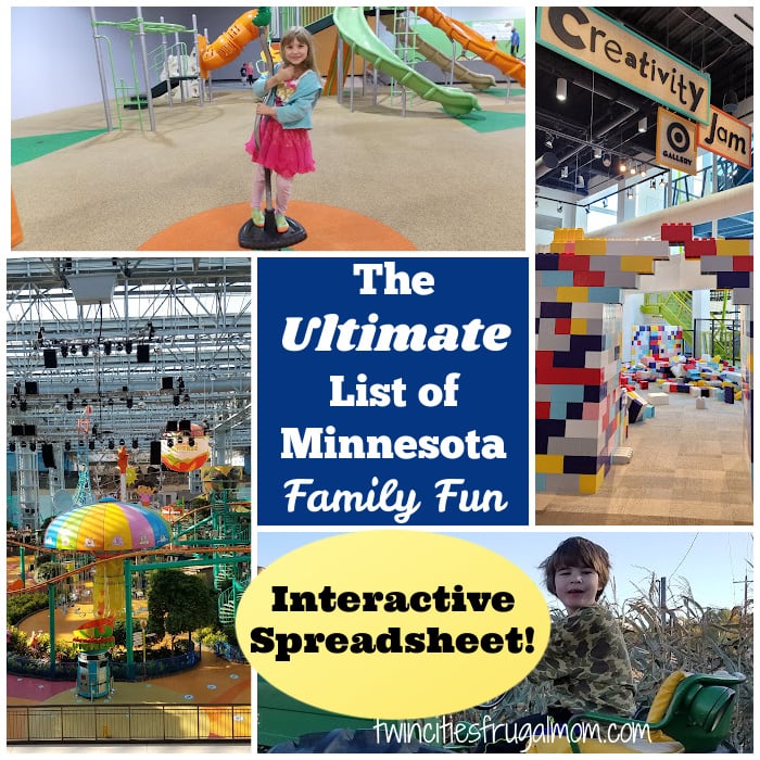 ultimate list of minnesota family fun spreadsheet