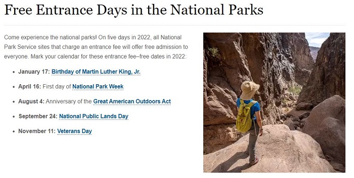 free national parks 2022