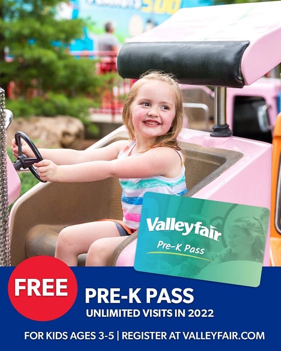 valleyfair pre-k pass 2022