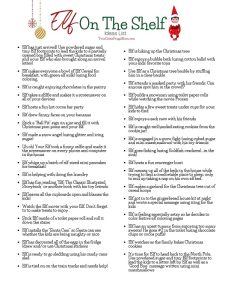 TCFM Elf On The Shelf Ideas List Blog