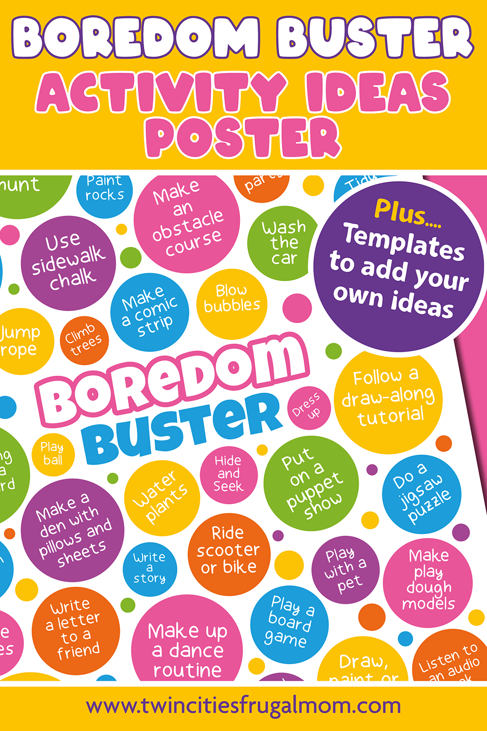 Boredom Busters For Kids 7 Free Printable Posters With 42 Ideas Boredom Busters For Kids 7 Free Printable Posters With 42 Ideas