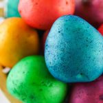 easter egg potatoes dyed closeup