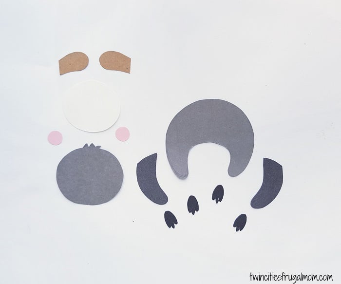 sloth paper craft step 1