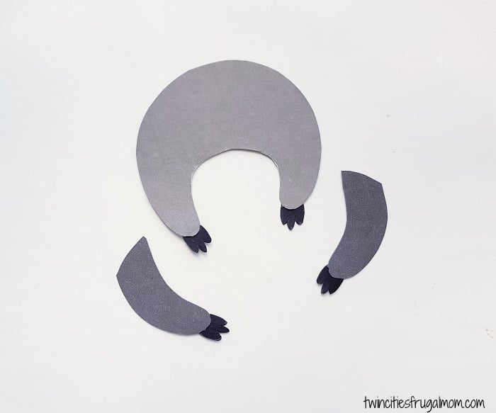 sloth paper craft step 2