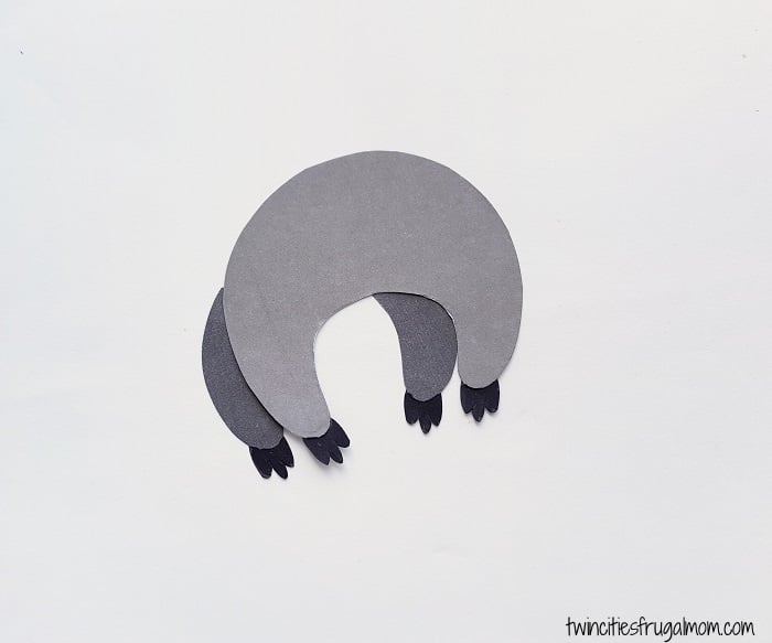 sloth paper craft step 3