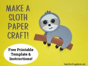 sloth paper craft tcfm