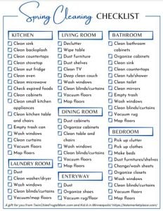 TCFM Spring Cleaning Schedule Printable 1