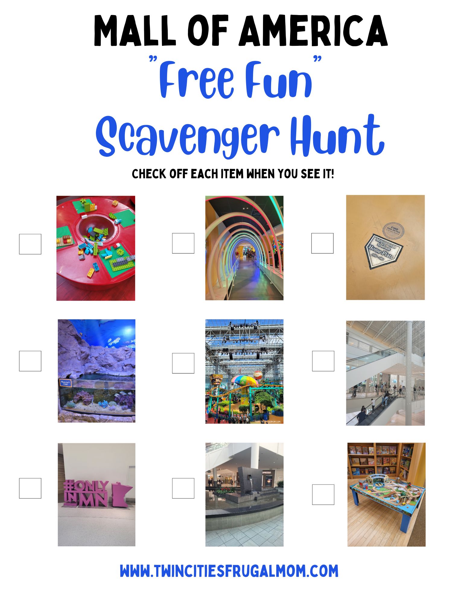 Mall of America Free Fun Scavenger Hunt 2025
