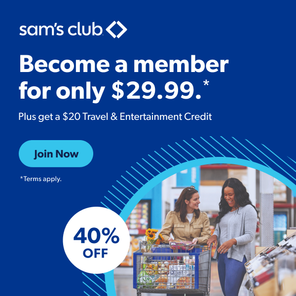 Sam's Club 1-Year Membership Deal - $29.99 Plus Get $20 In Extras ...