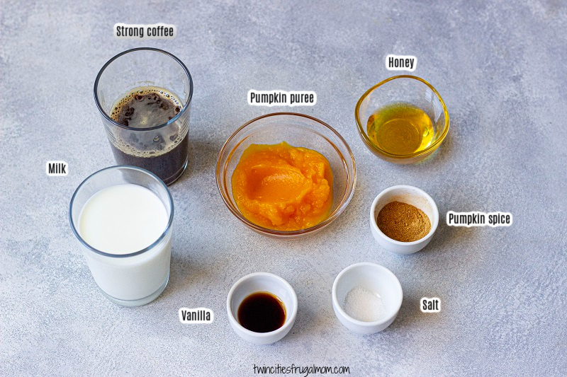 Starbucks Iced Pumpkin Spice Latte ingredients labeled