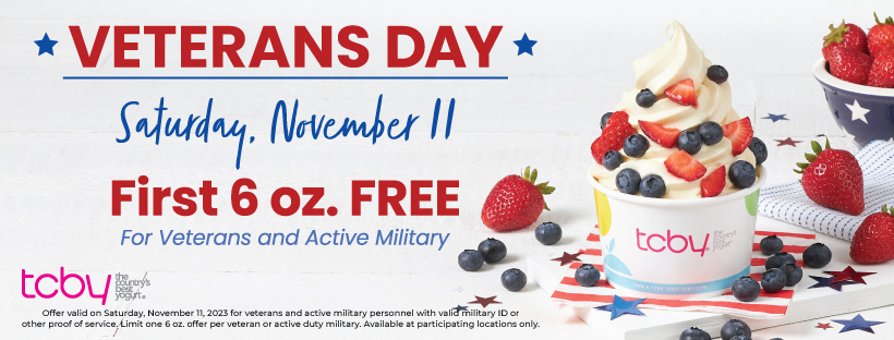 tcby veterans day 2023