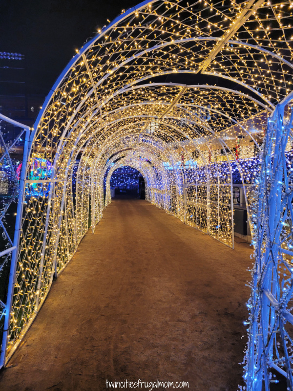 glow holiday lights tunnel