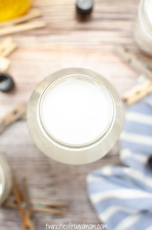 Liquid Laundry Detergent Jar Above
