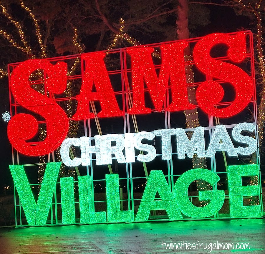 Sams Christmas Village Background Sign