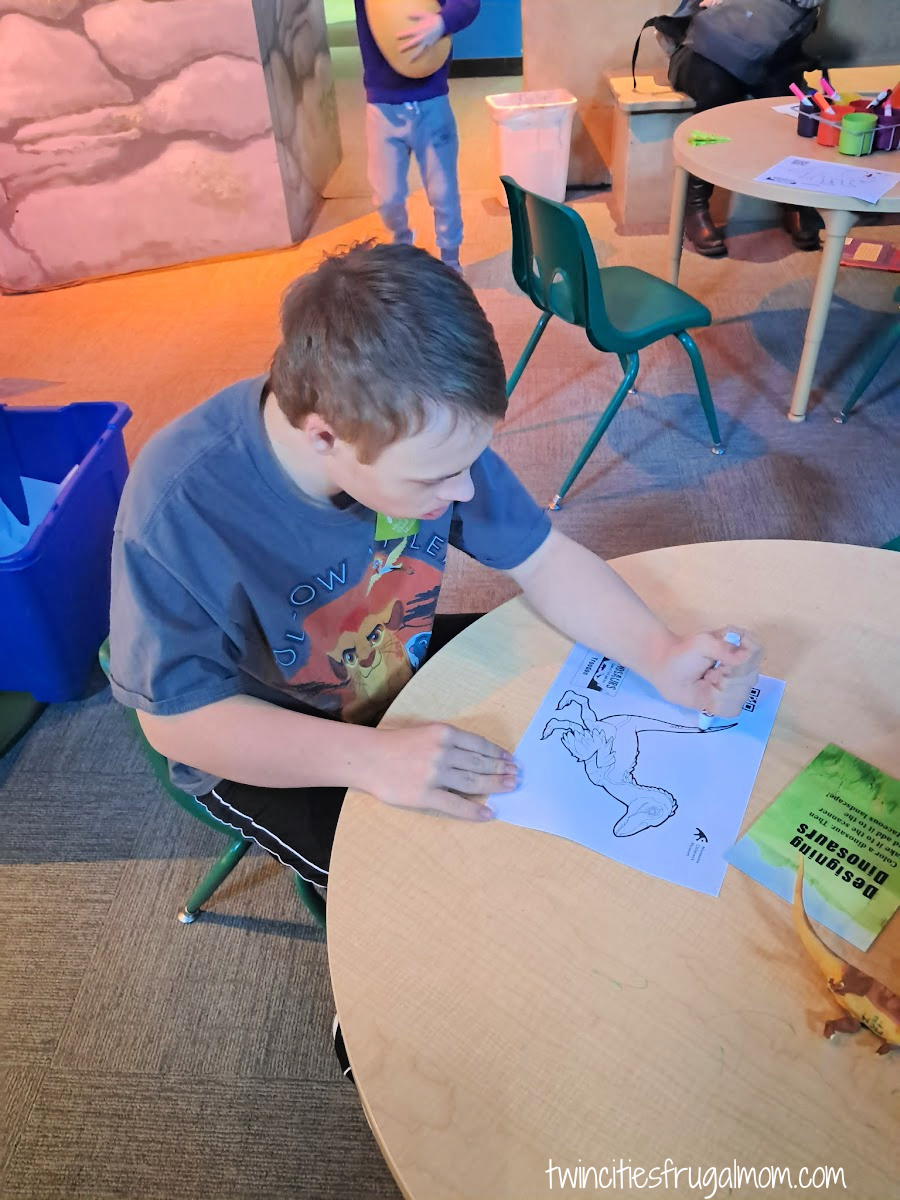 MCM Dinosaur coloring sheet