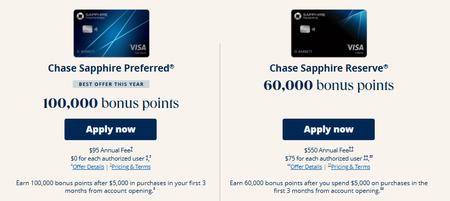Chase 100000 points