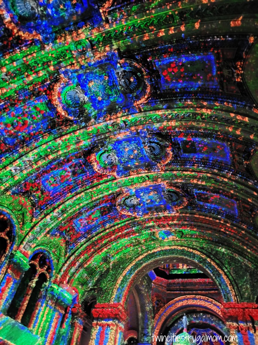 luminiscence blue green ceiling