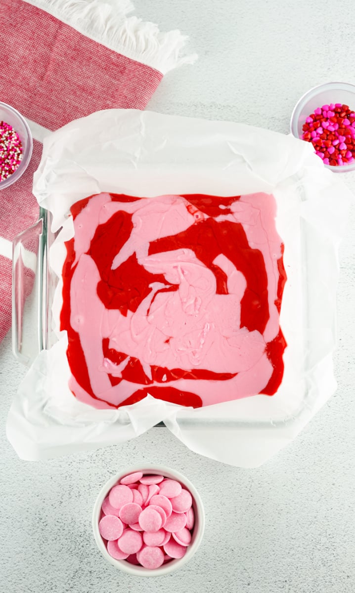 VDay red pink fudge