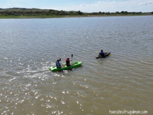 Lake Sakakawea 3 kayaks active